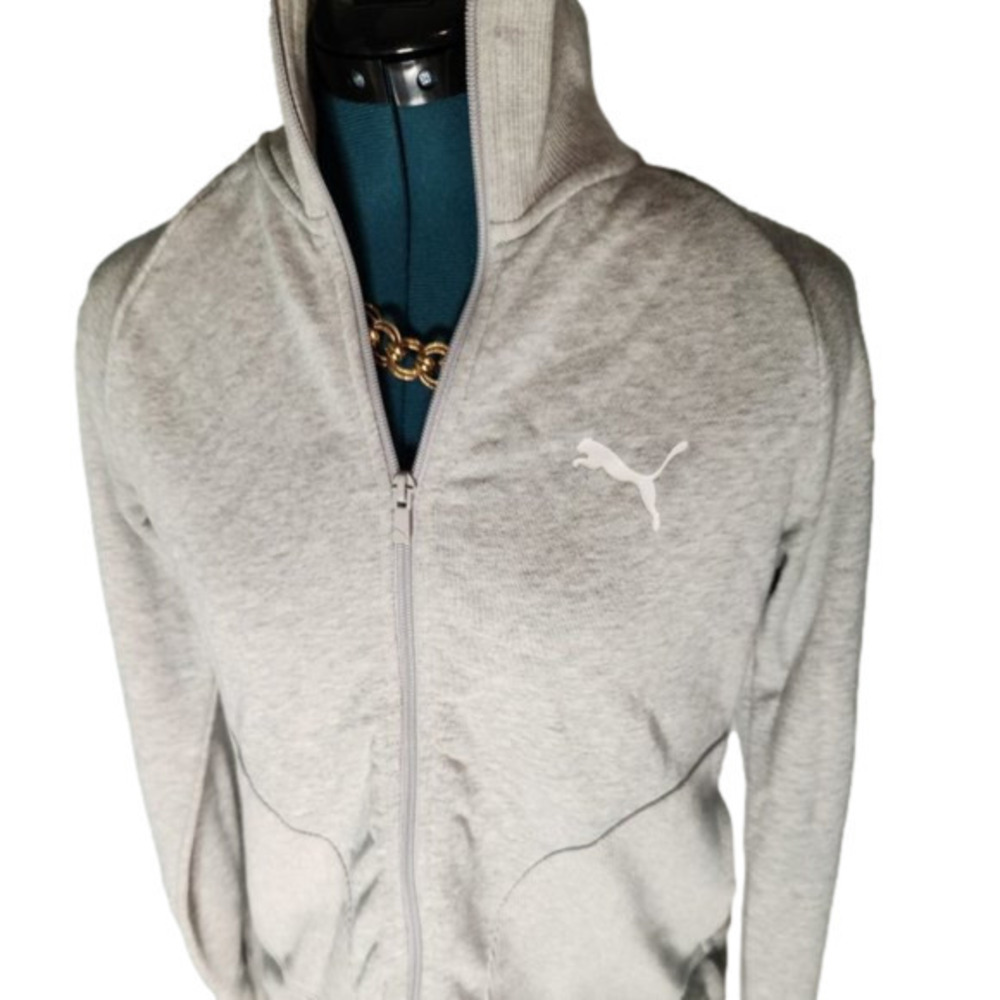 P051. PUMA Grey French Terry Warm up Jacket |XS